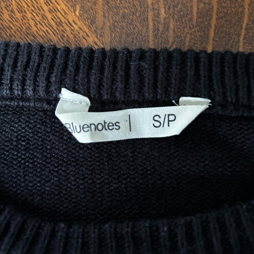 Bluenotes Black Knit Christmas Candy Cane Penguin Sweater - Picture 6 of 7
